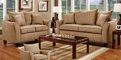 B2030 SUEDE MOCHA SOFA LOVESEAT