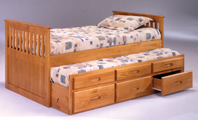 B3232 PINE CAPTAINS BED