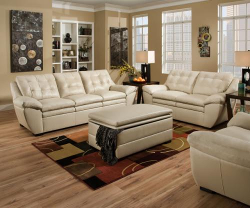 Winner Smoke or Ebony Sofa & Loveseat (Leather)