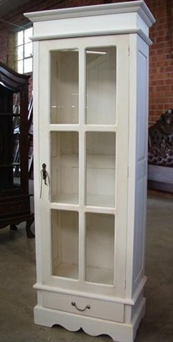1-Door, 1-Drawer W/ Glass Cabinet: (YD110-P)