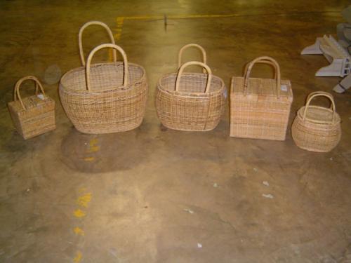 Teak Balls, Bowls and Wicker Baskets