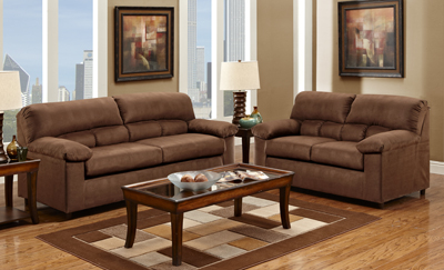 B2058 SUEDE CHOCOLATE SOFA LOVESEAT